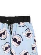 Set due pezzi per neonato Karl Lagerfiel Kids bianco con stampa logo sul davanti - Rubino Kids