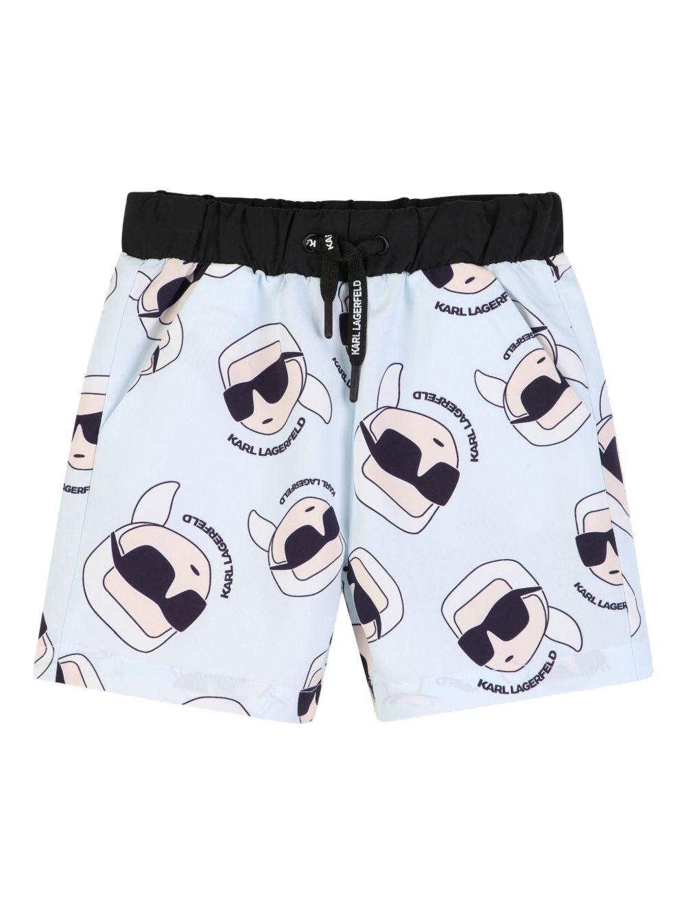 Set due pezzi per neonato Karl Lagerfiel Kids bianco con stampa logo sul davanti - Rubino Kids