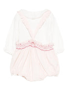 Set due pezzi per t-shirt e shorts per neonata Tartine Et Chocolat rosa con colletto alla Peter Pan - Rubino Kids