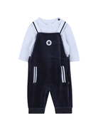 Set due pezzi salopette e t-shirt per neonato BOSS Kids blu con tasca applicata con logo - Rubino Kids