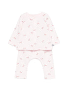 Set due pezzi t-shirt e pantaloni per neonata Petit Bateau rosa con stampa floreale - Rubino Kids