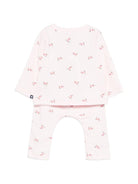 Set due pezzi t-shirt e pantaloni per neonata Petit Bateau rosa con stampa floreale - Rubino Kids