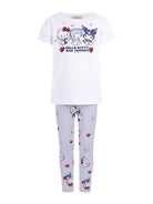 Set due pezzi top e pantaloni per bambina Monnalisa con stampa grafica sul davanti - Rubino Kids