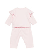 Set due t-shirt e pantaloni per neonata Givenchy Kids rosa con ruches - Rubino Kids