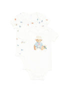 Set due tutine per neonato Polo Ralph Lauren Kids bianche con stampa orsetto - Rubino Kids