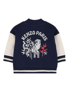 Set felpa e pantaloni per neonato Kenzo Kids blu e bianco con logo - Rubino Kids