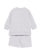 Set felpa e shorts per neonato Givenchy Kids grigio con tasca sul davanti - Rubino Kids