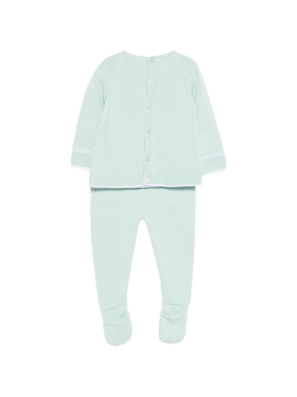 Set maglia con pantaloni per neonata Paz Rodriguez acquamarina con finitura in pizzo - Rubino Kids