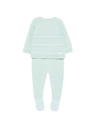 Set maglia con pantaloni per neonata Paz Rodriguez acquamarina con finitura in pizzo - Rubino Kids