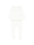 Set maglia con pantaloni per neonata Paz Rodriguez avorio con finitura in pizzo - Rubino Kids