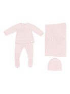 Set maglia pantaloni sciarpa e cappello per neonata Paz Rodríguez rosa con chiusura con bottoni - Rubino Kids