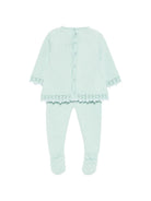 Set maglioncino e pantaloni per neonati Paz Rodriguez verde con dettaglio fiocco - Rubino Kids