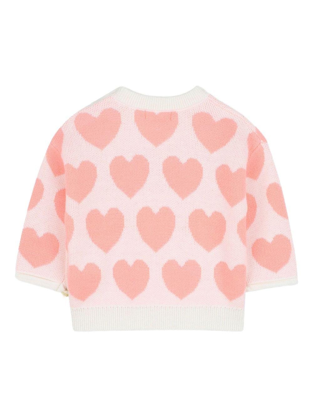 Set maglione e pantaloni per neonata Billieblush rosa con motivo a cuori - Rubino Kids