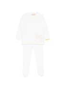 Set maglione e pantaloni per neonata Gensami Kids bianco con dettaglio fiocco - Rubino Kids