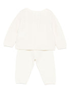 Set maglione e pantaloni per neonata Tartine Et Chocolat bianco con rifiniture a coste - Rubino Kids