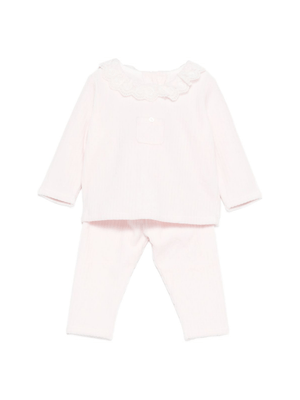 Set maglione e pantaloni per neonata Tartine Et Chocolat rosa con trama a coste