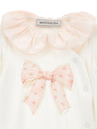 Set neonata Monnalisa bianco con stampa con fiocco - Rubino Kids