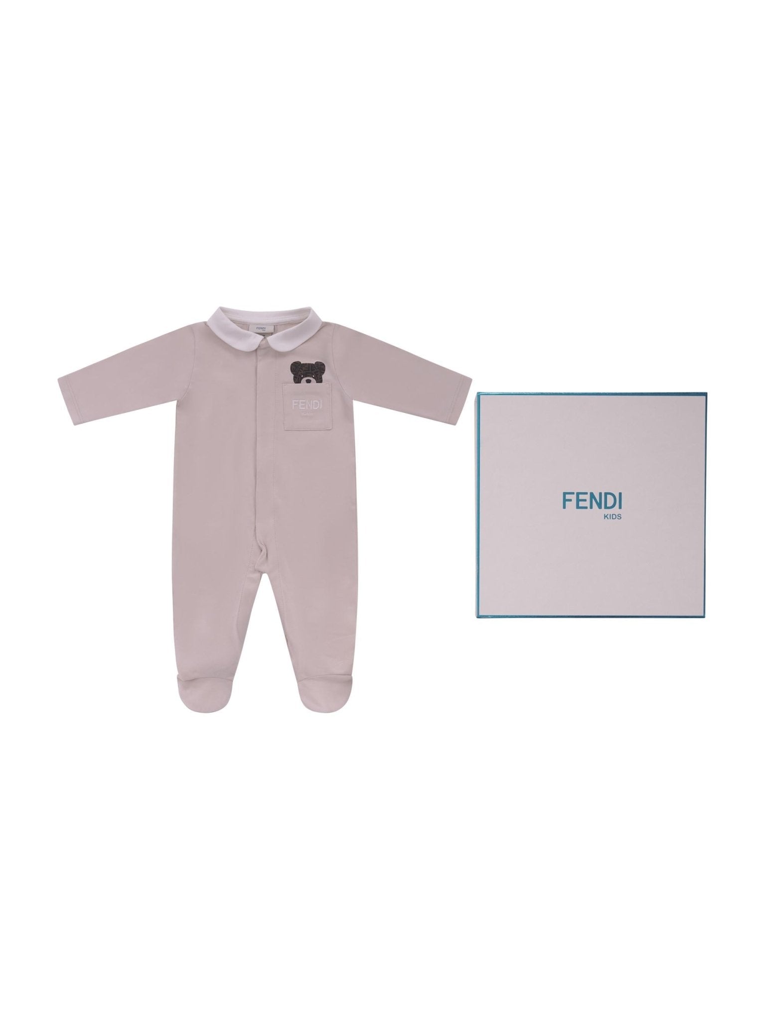 Set neonati Fendi Kids beige con ricamo FF - Rubino Kids