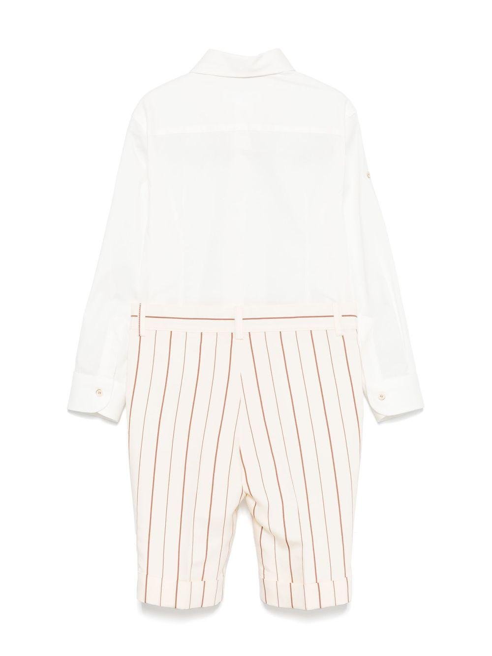 Set pantaloni e camicia per bambino Colorichiari bianco con pantaloni a righe - Rubino Kids