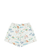 Set pigiama e maschera per bambino Petit Bateau bianco con stampa animali all - over - Rubino Kids