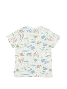 Set pigiama e maschera per bambino Petit Bateau bianco con stampa animali all - over - Rubino Kids