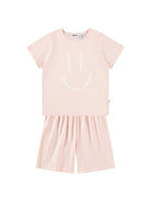 Set pigiama Luvis per bambina Molo rosa con stampa smile - Rubino Kids