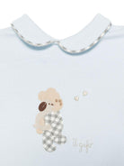 Set pigiama per neonato Il Gufo azzurro con ricami animali sul davanti - Rubino Kids