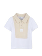 Set polo e shorts per neonato BOSS Kids bianco con logo - Rubino Kids