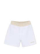 Set polo e shorts per neonato BOSS Kids bianco con logo - Rubino Kids