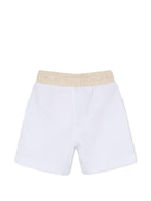 Set polo e shorts per neonato BOSS Kids bianco con logo - Rubino Kids