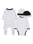 Set quattro pezzi tutine e cappelli BOSS Kids bianco con dettaglio con logo metallico - Rubino Kids