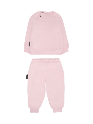 John Richmond Junior pink baby girl sports set with logo sweatshirt