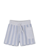Set t-shirt con shorts per neonato Boss Kids azzurro con motivo a righe - Rubino Kids