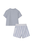 Set t-shirt con shorts per neonato Boss Kids azzurro con motivo a righe - Rubino Kids