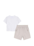 Set t-shirt con shorts per neonato Boss Kids bianco con logo - Rubino Kids