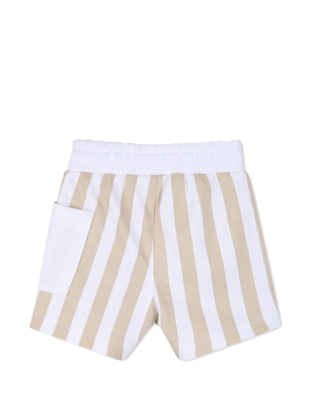 Set t-shirt con shorts per neonato Boss Kids bianco con motivo a righe - Rubino Kids