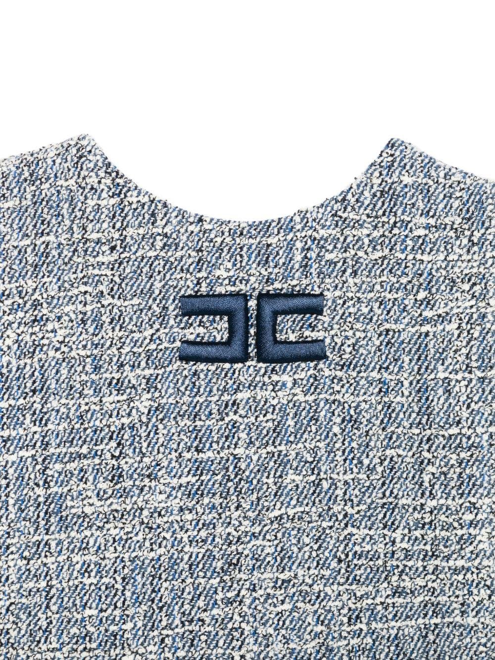 Set t-shirt e gonna per bambina Elisabetta Franchi La Mia Bambina blu con logo ricamato - Rubino Kids