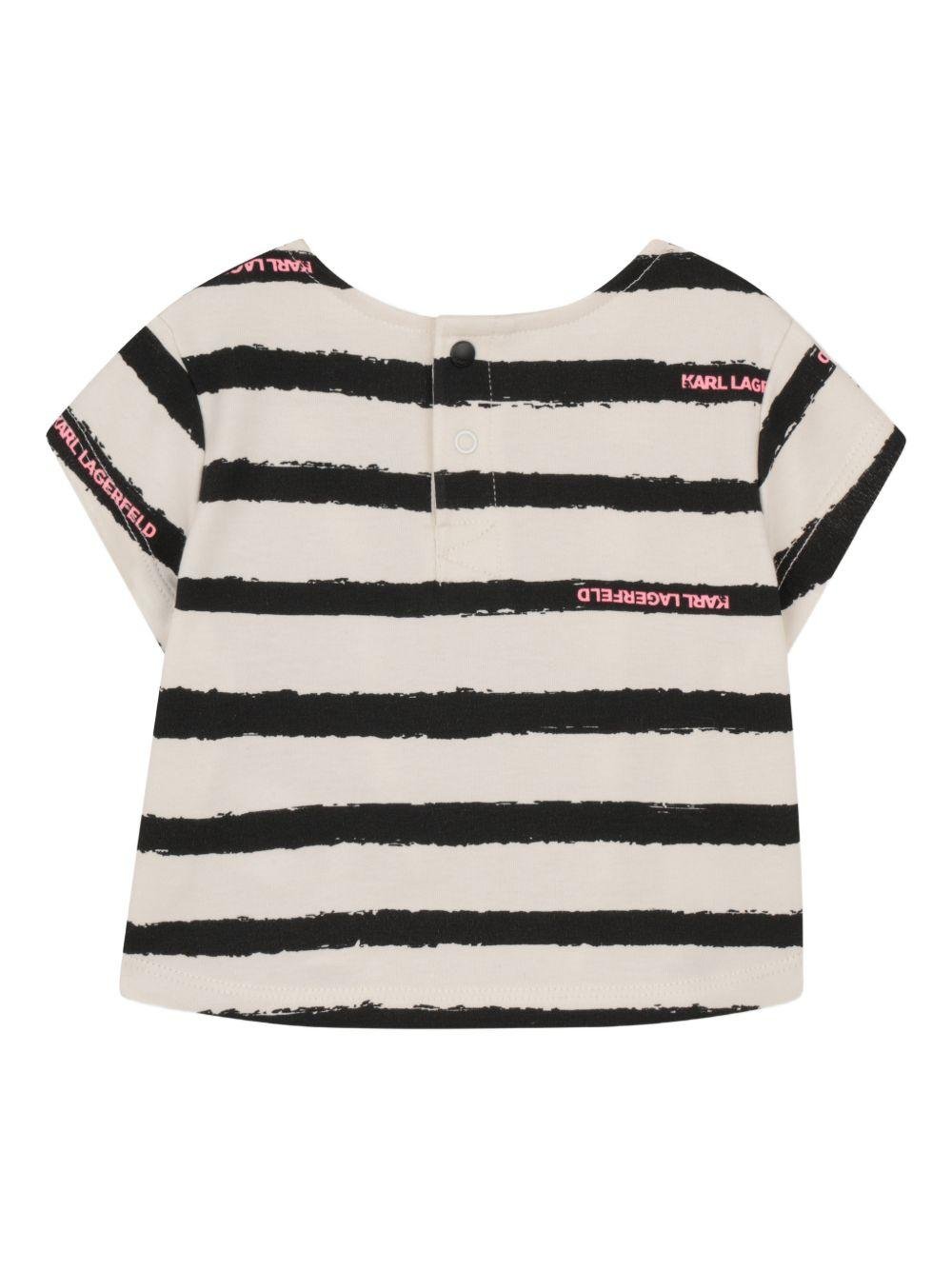 Set t-shirt e gonna per neonata Karl Lagerfeld Kids multicolore con stampa Ikon Choupette - Rubino Kids