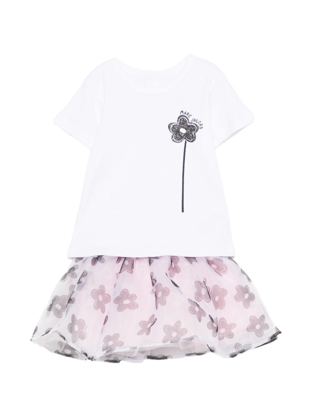 Set t-shirt e gonna per neonata The Marc Jacobs Kids multicolore con stampa floreale - Rubino Kids