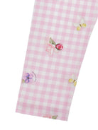 Set t-shirt e pantaloni per bambina Monnalisa Gingham a fiori - Rubino Kids