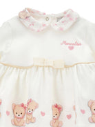 Set t-shirt e pantaloni per neonata Monnalisa rosa con stampa a fiori - Rubino Kids