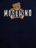 Set t-shirt e salopette per neonato Moschino Kids blu con stampa Teddy Bear - Rubino Kids