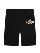 Set t-shirt e shorts per bambina Moschino Kids bianco e nero con motivo Teddy Bear - Rubino Kids