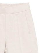 Set t-shirt e shorts per bambino Emporio Armani Kids beige con applicazione logo sul davanti - Rubino Kids
