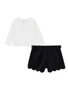 Set t-shirt e shorts per neonata Chloé Kids multicolore con logo ricamato - Rubino Kids