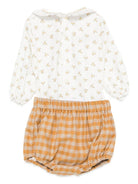 Set t-shirt e shorts per neonata La Stupenderia arancione con decorazione floreale - Rubino Kids