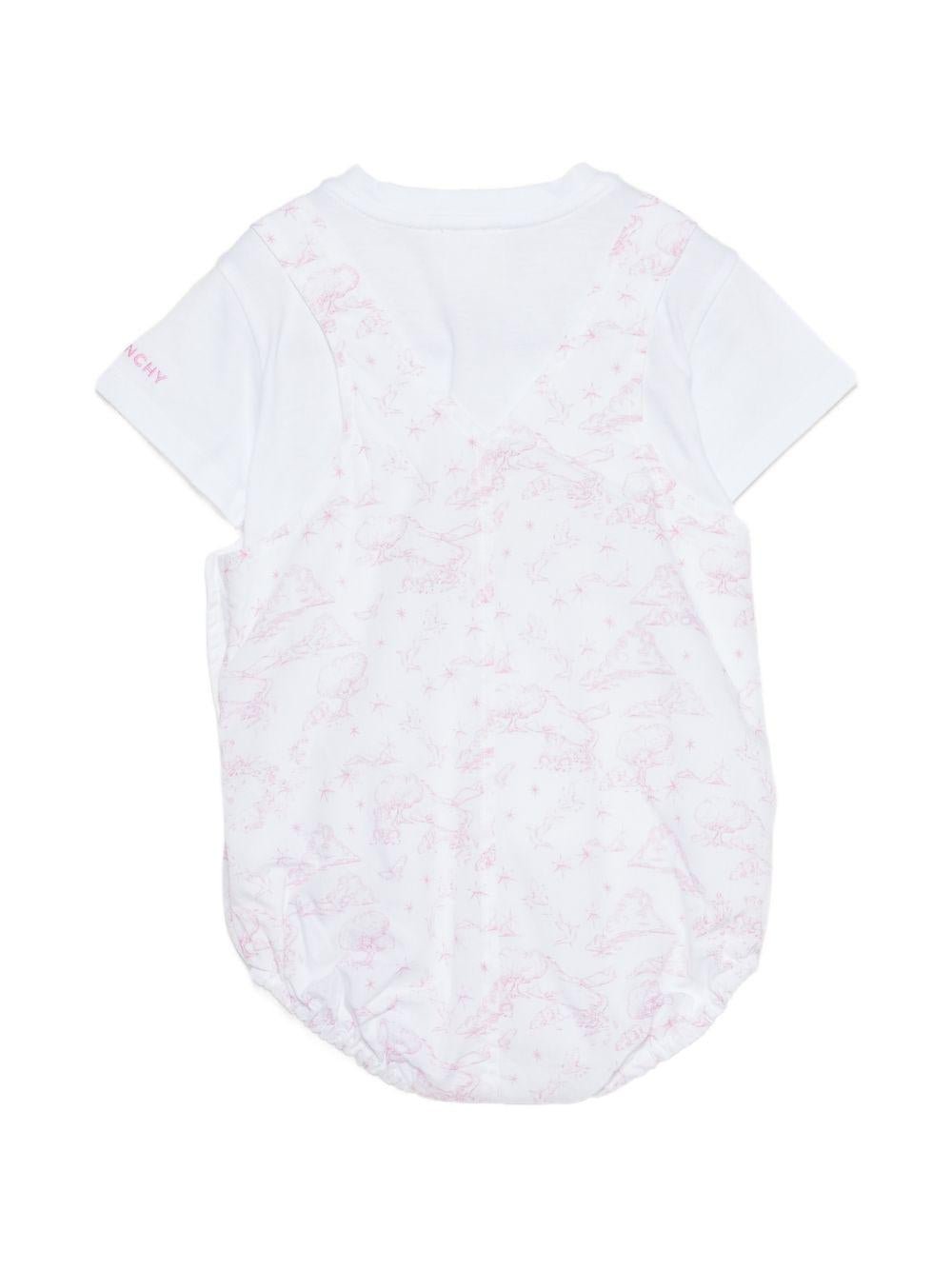Set t-shirt e tutina per neonata Givenchy Kids rosa con stampa grafica all - over - Rubino Kids