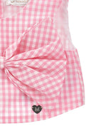 Set top con gonna per neonata Monnalisa rosa con motivo a quadretti - Rubino Kids