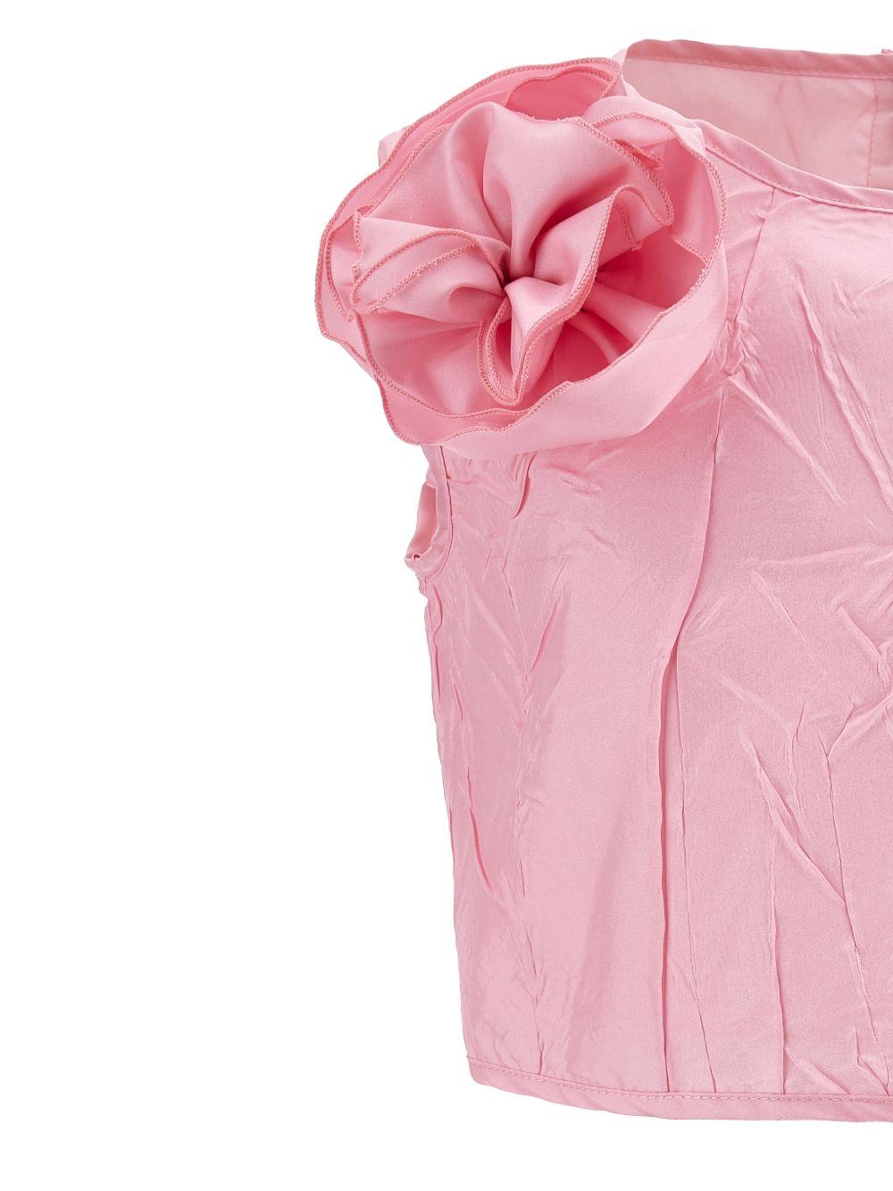 Set top e gonna per bambina Monnalisa rosa con applicazione fiore - Rubino Kids