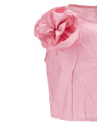 Set top e gonna per bambina Monnalisa rosa con applicazione fiore - Rubino Kids